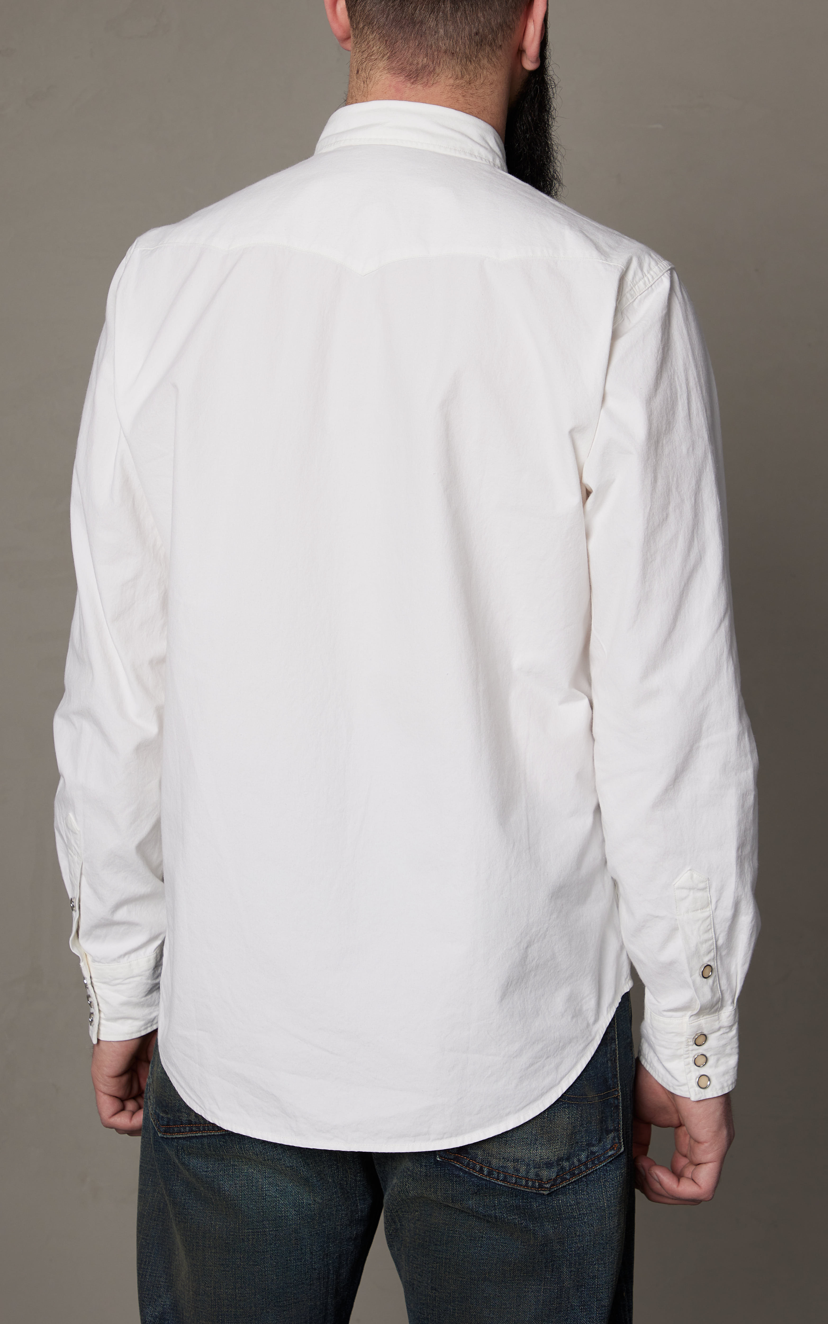 RRL Buffalo Western Shirt Poplin White | Cultizm