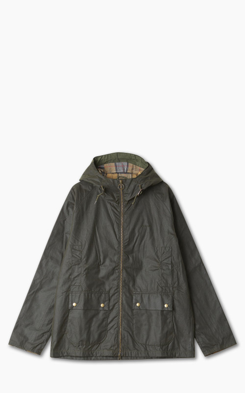 Barbour Hooded Domus Wax Jacket Fern/Dress