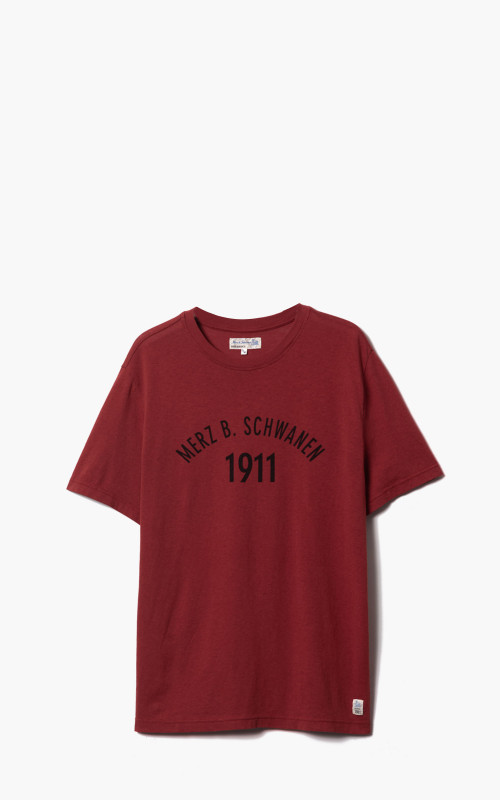 Merz b. Schwanen TRCT40 Crew Neck Print Tee Brick Red