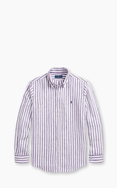 Polo Ralph Lauren Custom Fit Striped Linen Shirt Blue/White
