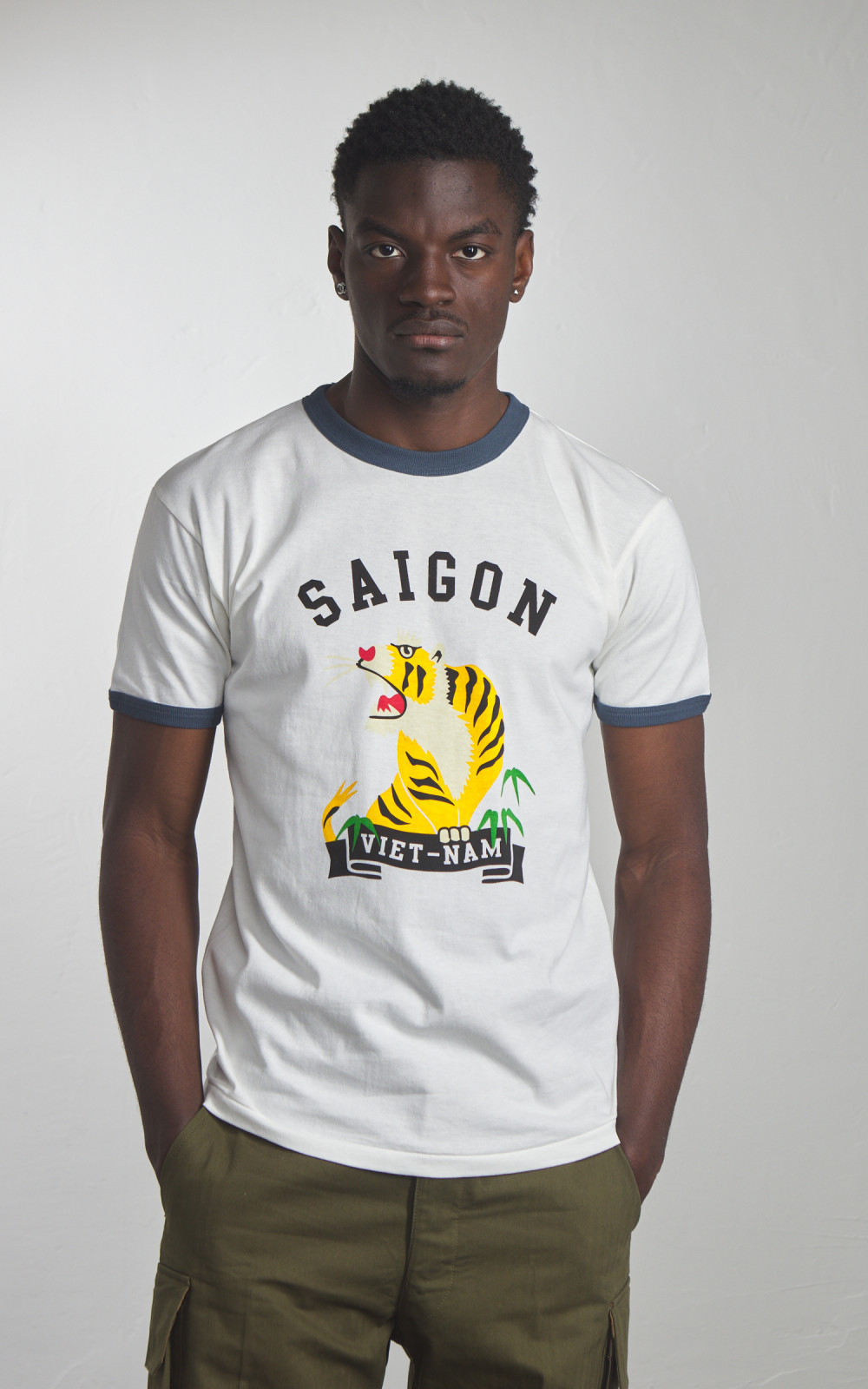 ★TANSANMAGNESIUM★ Ringer T-Shirt W Ringer Tee in Ivory