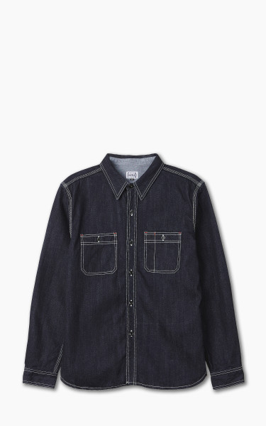 The Flat Head FN-SDK-301L Denim Work Shirt Selvedge Indigo