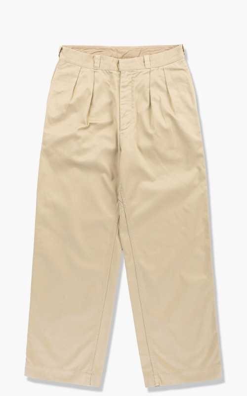 Nanamica Double Pleat Wide Chino Pants Khaki SUCF154E-Khaki