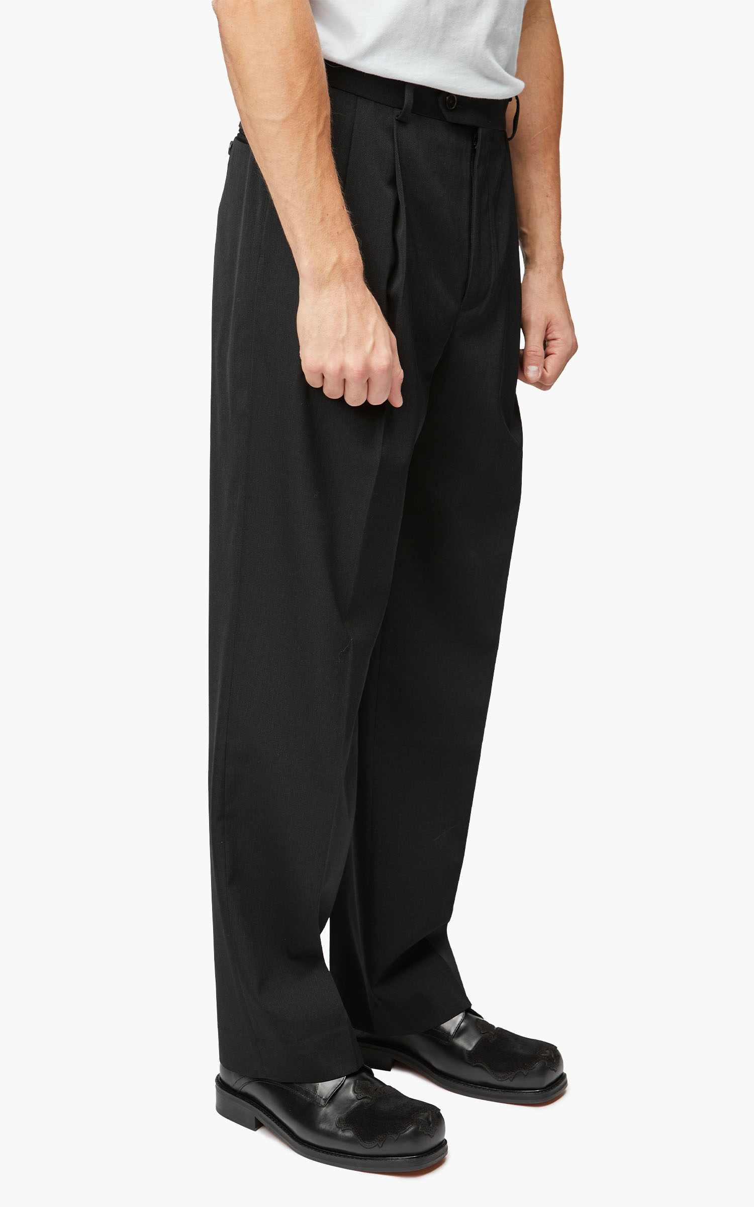 Auralee Super Fine Wool Cotton Twill Slacks Black Cultizm