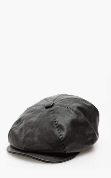 Shangri-La Heritage Outlaw 8 Panel Rider Leather Cap Black ONRC-LE-BK