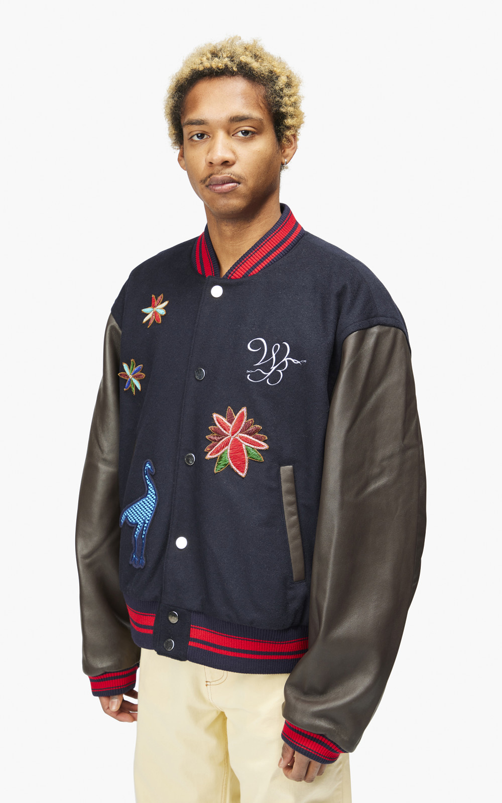 ジャケット WOOALONG Dynamic varsity jacket NAVY MUSINSA | WOOALONG Dynamic varsity jacket - NAVY