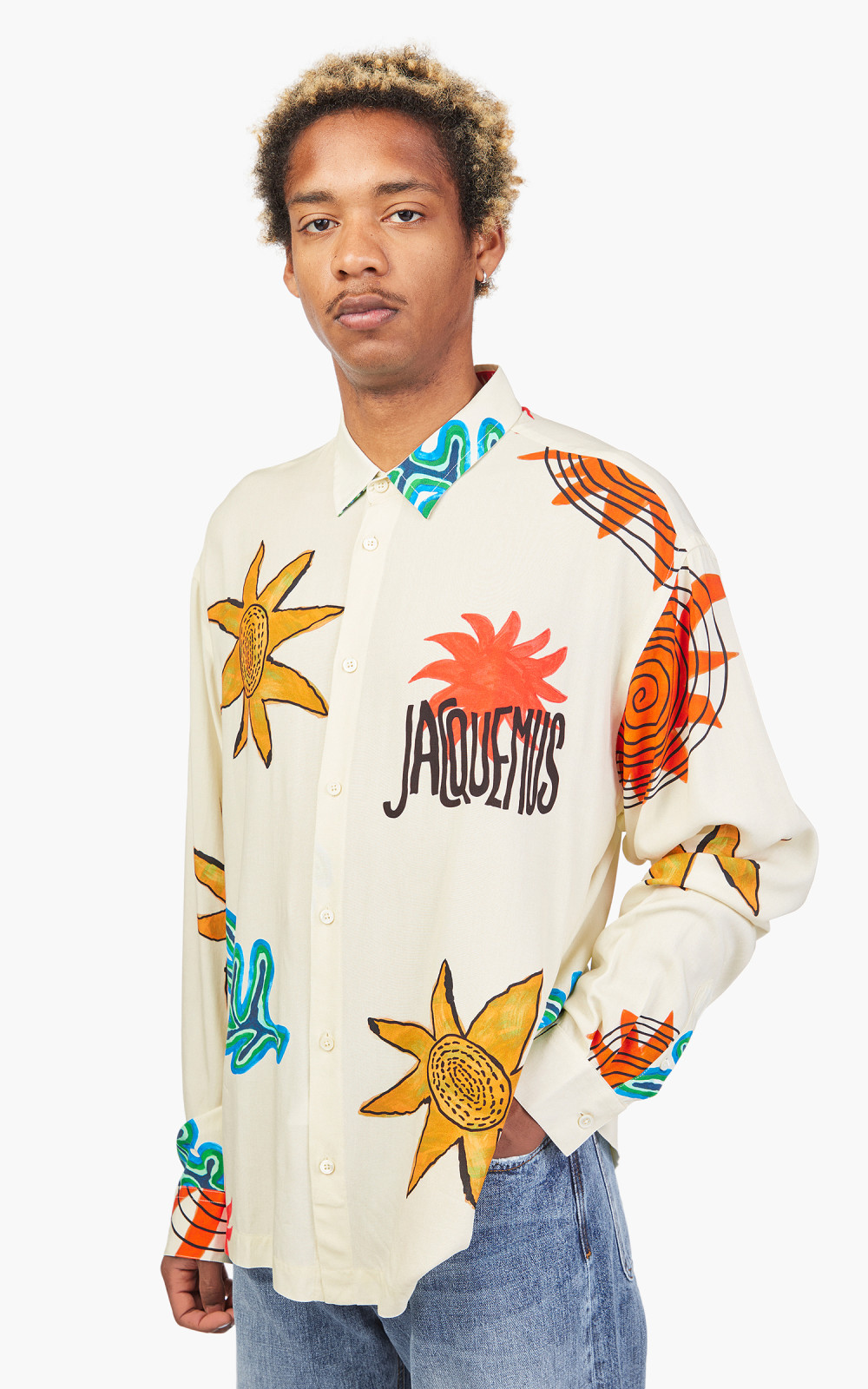 Jacquemus La Chemise Baou Print Beige Arty Sun | Cultizm