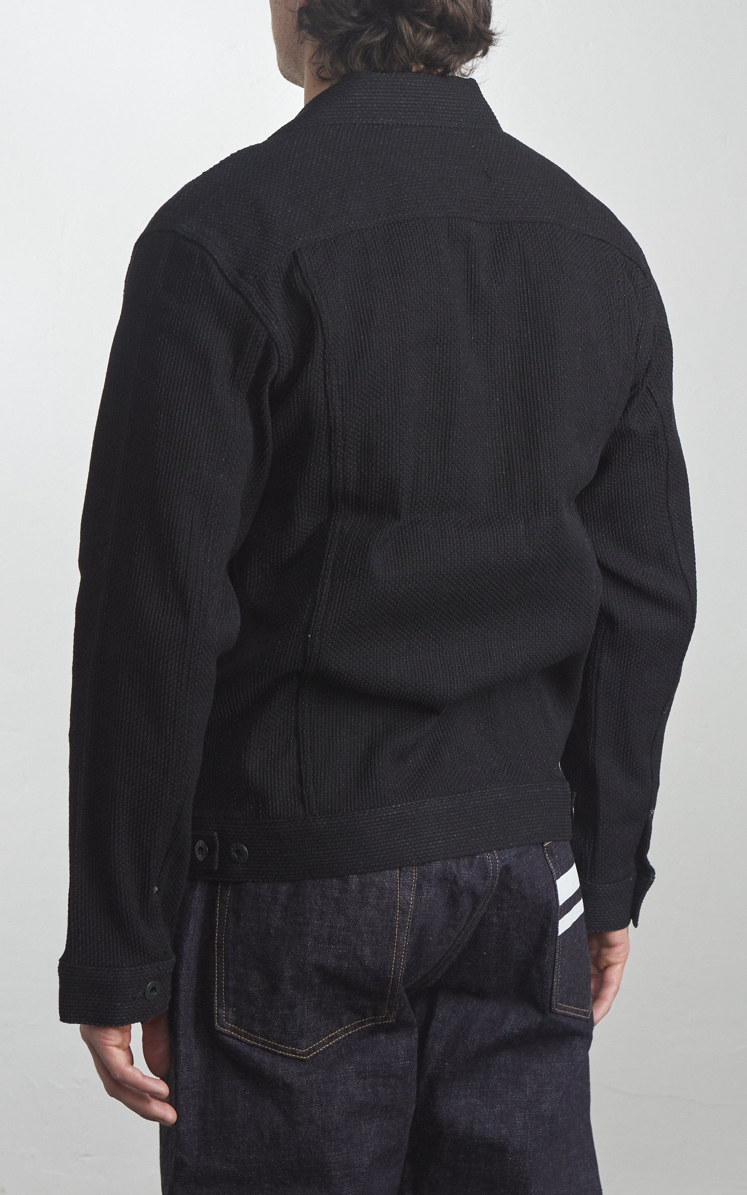 じゅげむ様 JAPANESE KIMONO FABRIC CLOTH BOLT BLACK GRAY TSUMUGI PURE