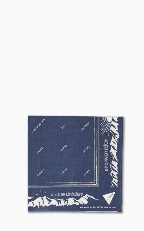 and wander Reflective Words Bandana Navy