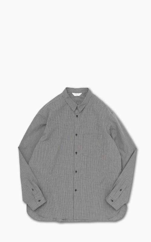 Still By Hand Regular Collar Shirt Charcoal Check