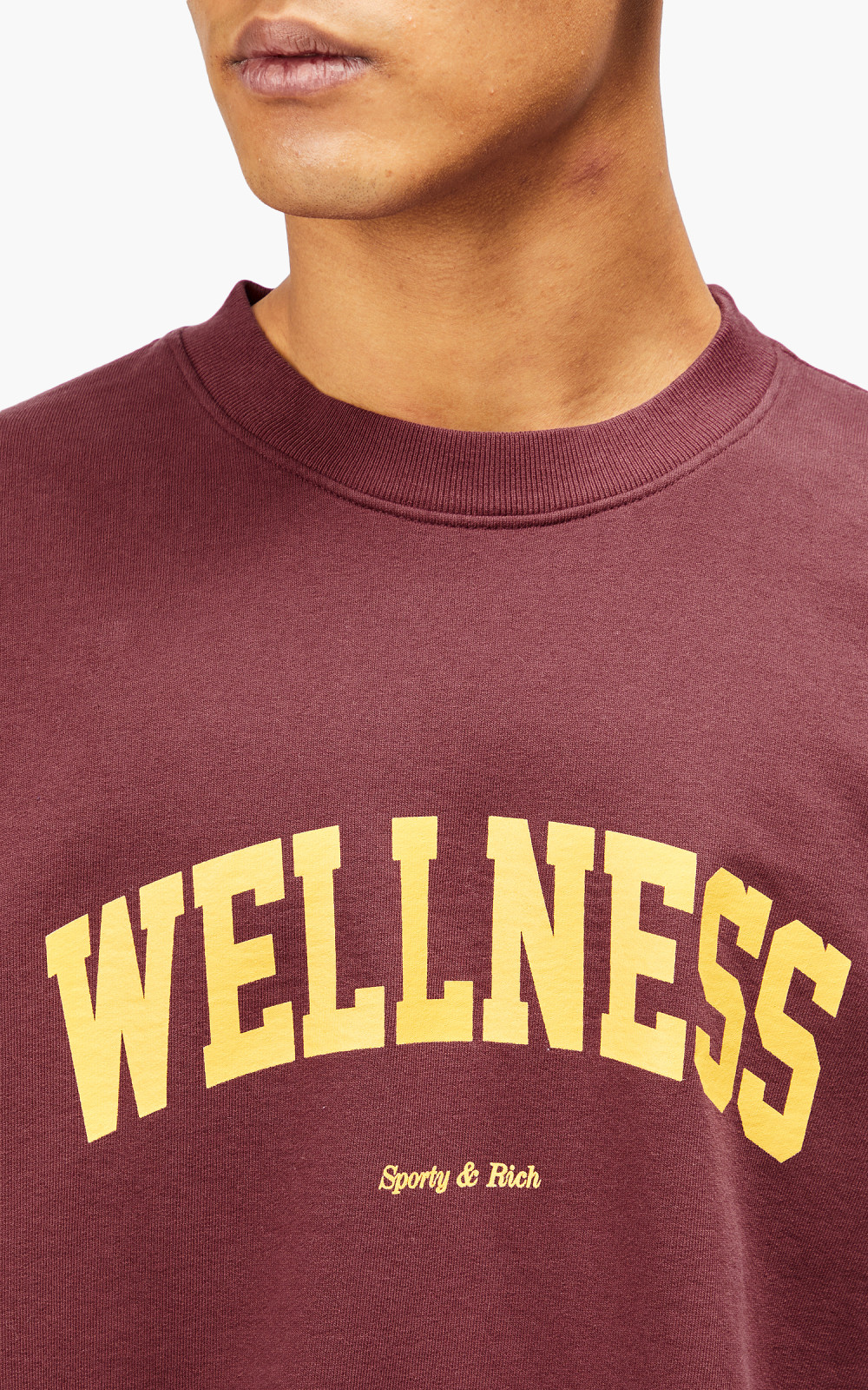 Sporty & Rich Wellness Ivy Crewneck Merlot/Gold | Cultizm