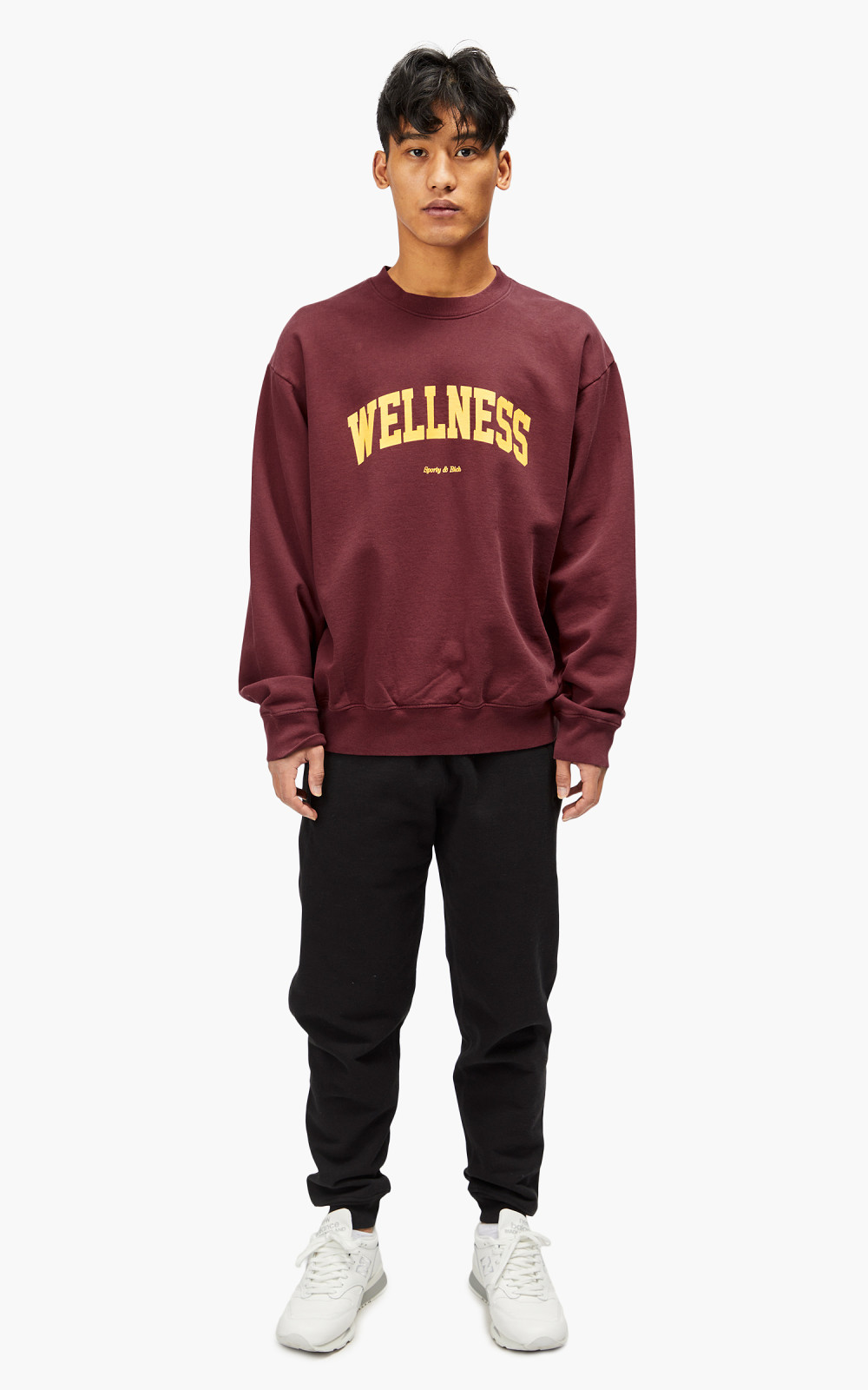 Sporty & Rich Wellness Ivy Crewneck Merlot/Gold | Cultizm