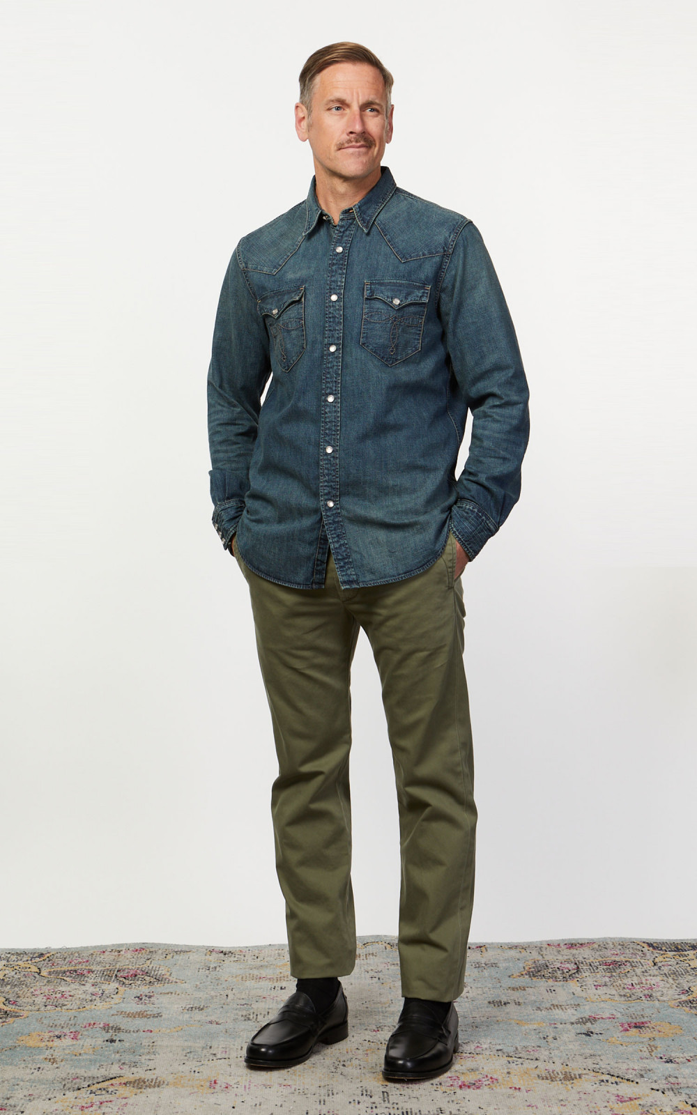 RRL Buffalo Western Shirt Denim Dark Wash | Cultizm RRL Buffalo Western Shirt Denim Dark Wash | Cultizm