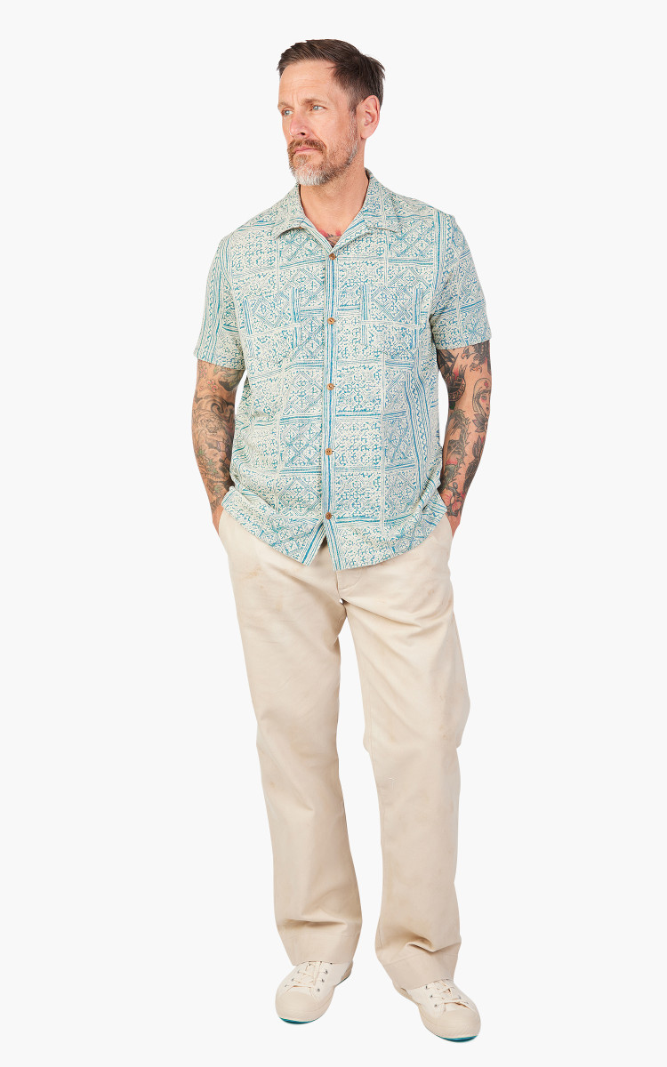 極美品 RRL Indigo Print Jersey Camp Shirt M s7-AI782959783001_lifestyle.