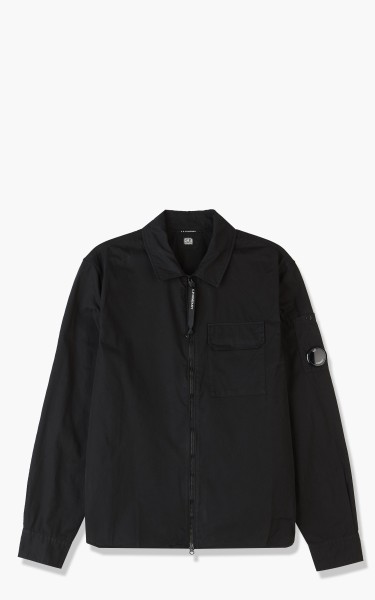 C.P. Company Emerized Gabardine Zipped Shirt Black 12CMSH087A-002824G-999