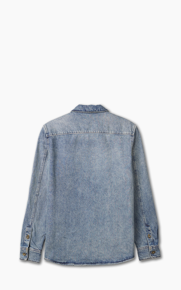 【SATIIIZ】Beaton Washing Denim Blouson kit washed-out wide denim pants - satiiiz