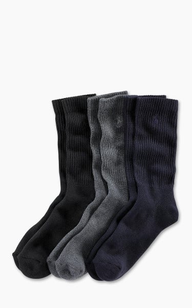 Polo Ralph Lauren Crew Sock 3-Pack Navy/Charcoal Heather/Black