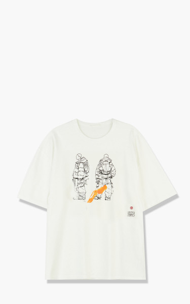 Ten C Big Front Print Manica Corta T-Shirt Snow White 22CTCUH02094-A06338-102