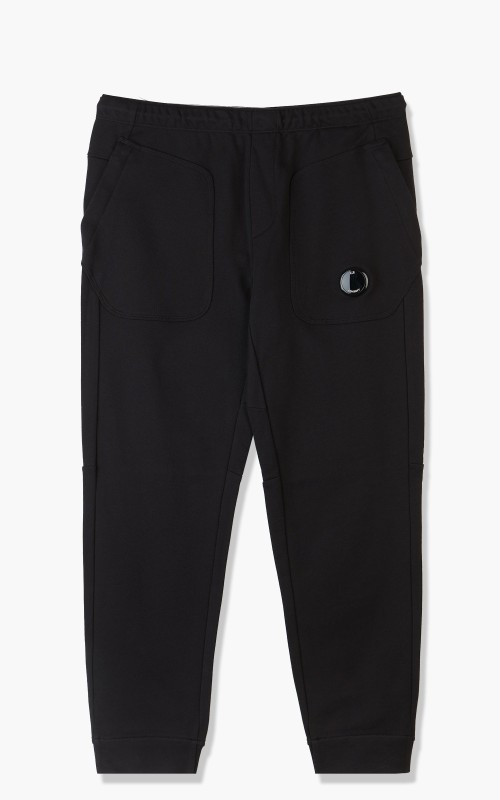 C.P. Company Diagonal Raised Fleece Mixed Sweat Pants Black 12CMSP118A-005086M-999