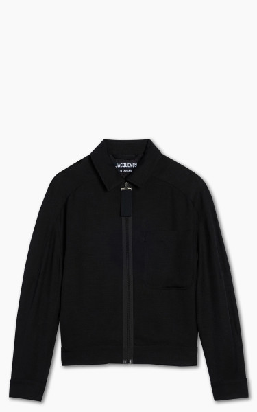 Jacquemus Le Blouson Linu Grosgrain Bomber Jacket Black