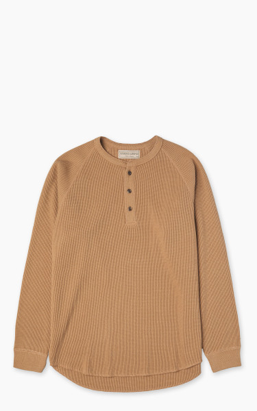 Wonder Looper Foxfibre® Heavyweight Waffle Henley Coyote 70