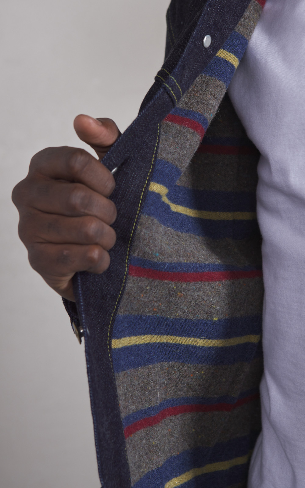 The Flat Head FN-OJ-D102 Denim Jacket Blanket Lined Indigo The Flat Head FN-OJ-D102 Denim Jacket Blanket Lined Indigo