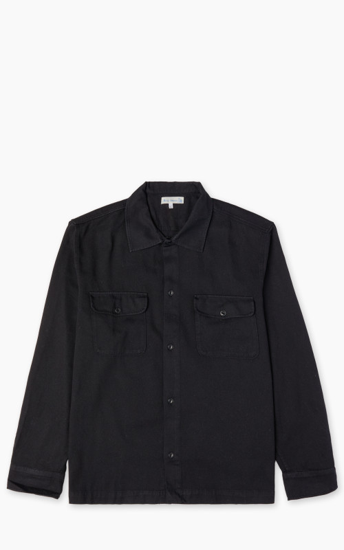 Merz b. Schwanen SHIRT06RT Cotton Twill Shirt Deep Black