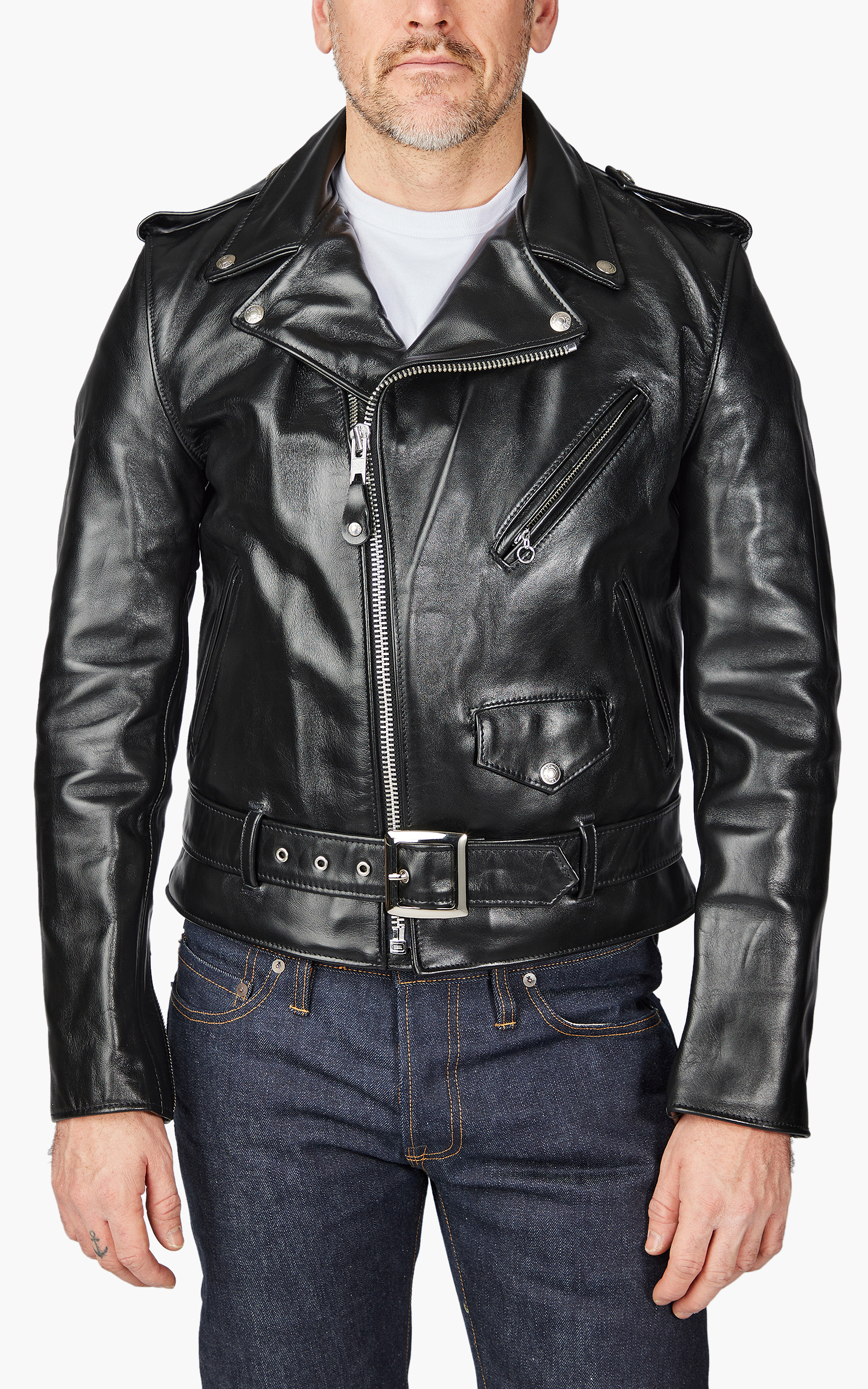 Schott NYC 618HH Horsehide Perfecto Leather Jacket Black