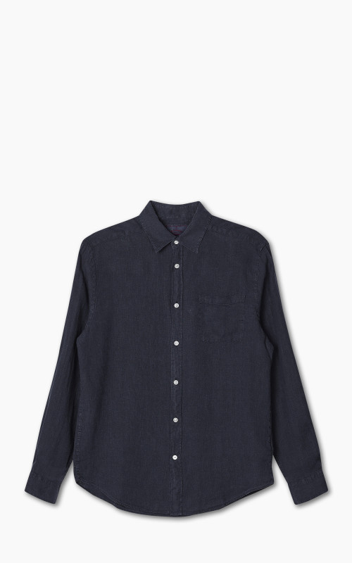 Portuguese Flannel Linen Shirt Navy