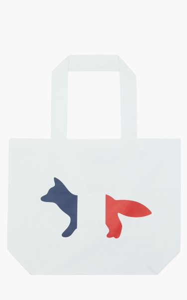 Maison Kitsuné Tricolor Fox Tote Bag White