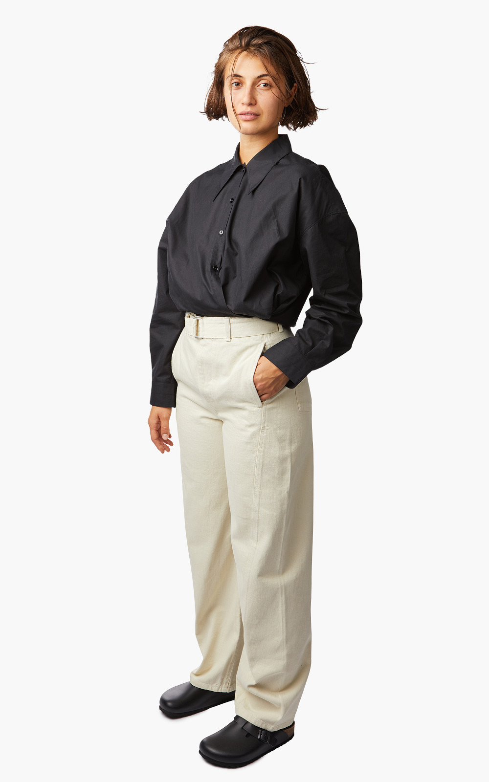 Lemaire Twisted Belted Pants Misty Ivory | Cultizm