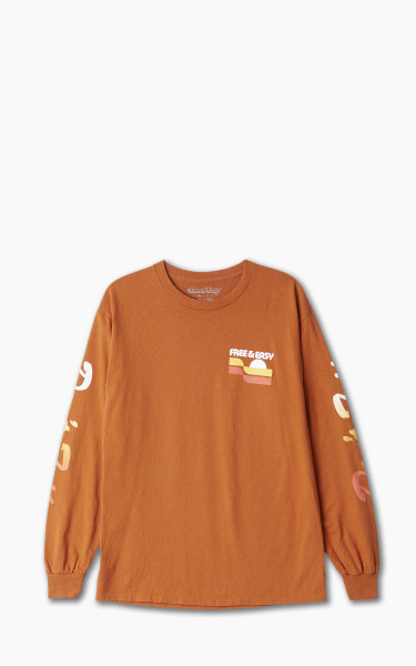 Free &amp; Easy Sunset Waves L/S Tee Orange