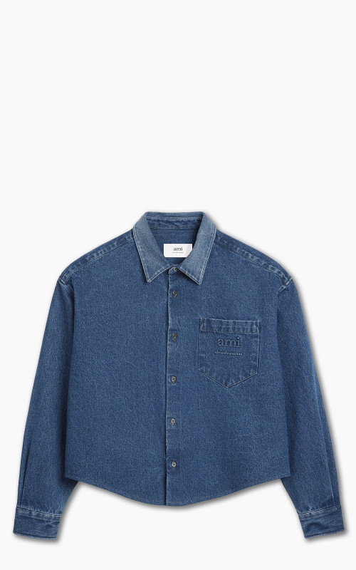 AMI Paris Ami Denim Shirt Used Blue