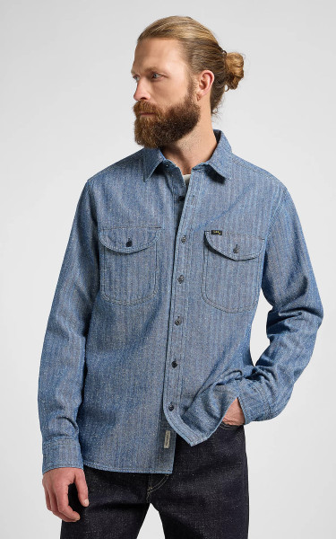 Lee 101 Heritage Workwear Shirt Dark Indigo