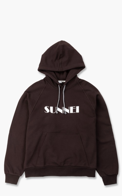 Sunnei Small Logo Hooded Sweater Brown