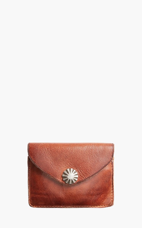 RRL Tumbled Leather Card Wallet Dark Brown