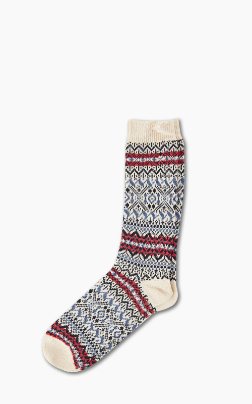 Anonymous Ism Socks Old Pattern JQ Crew Off White