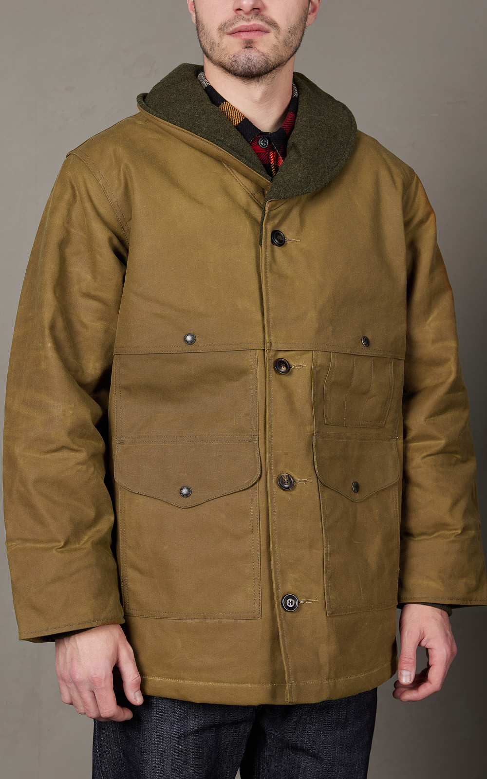 Filson Tin Cloth Insulated Packer Coat Dark Tan Cultizm