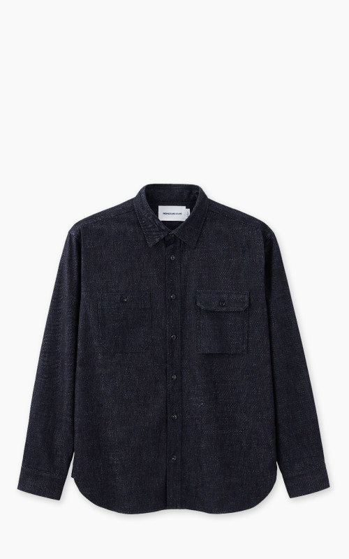 Momotaro Jeans MMLS1000 Triple Stitch L/S Denim Shirt Indigo 8oz