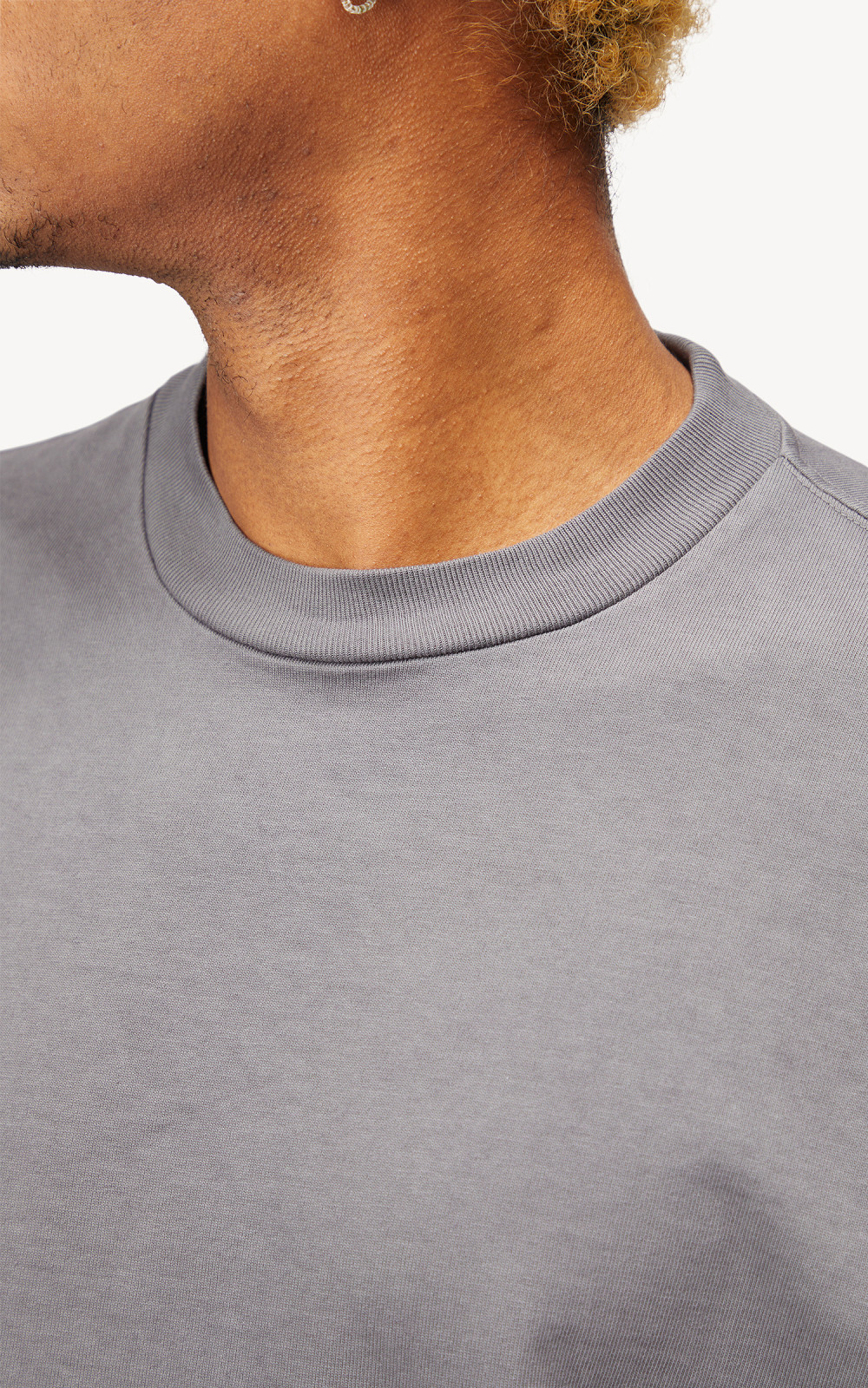 DEEP NECK WIDE RUGBY SHIRT グレー DEEP NECK WIDE RUGBY SHIRT グレー French Terry Cotton Wide