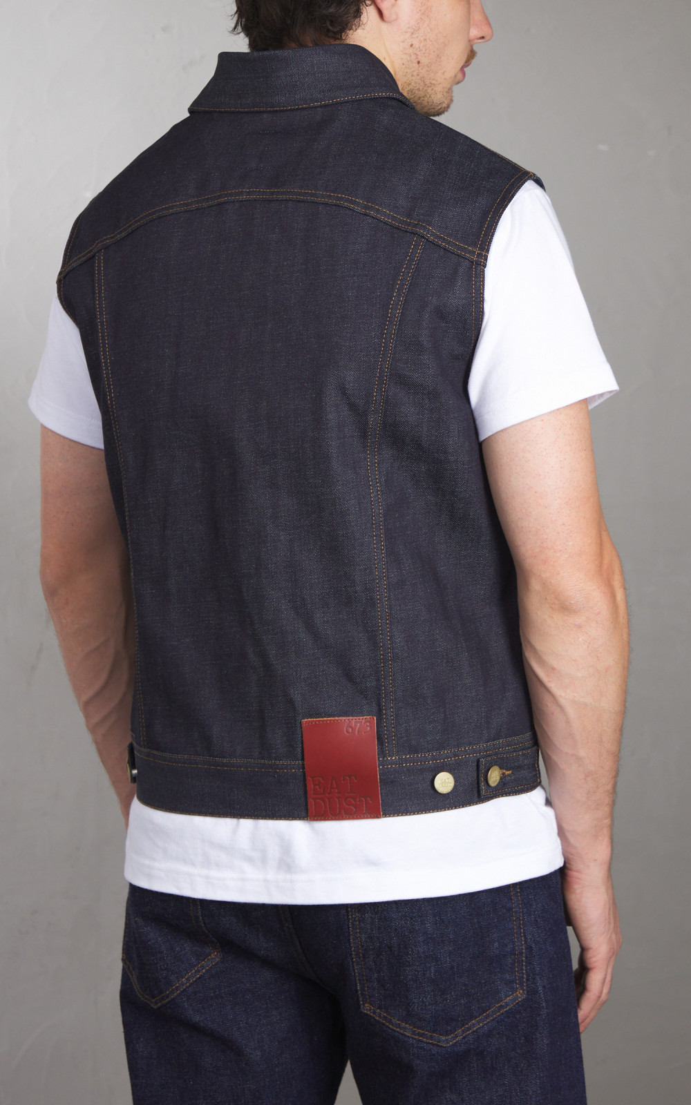 Eat dust denim vest sale