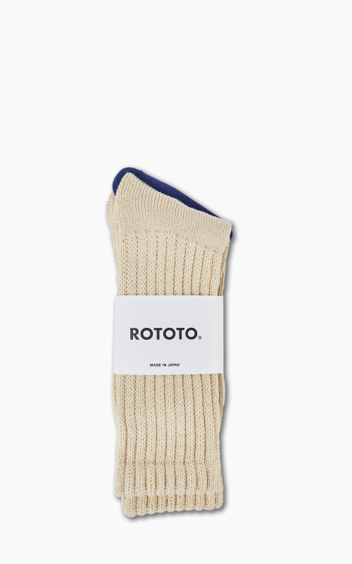 RoToTo R1334 Loose Pile Crew Socks Raw Beige