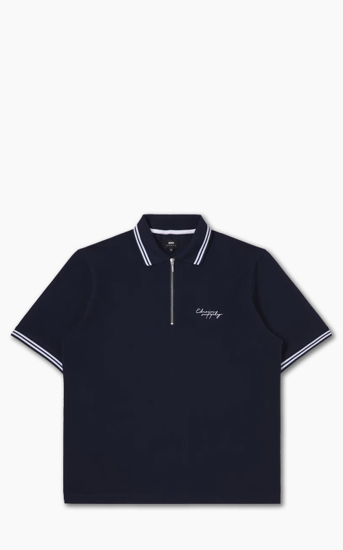 Edwin Affect Polo Pique Shirt Maritime Blue