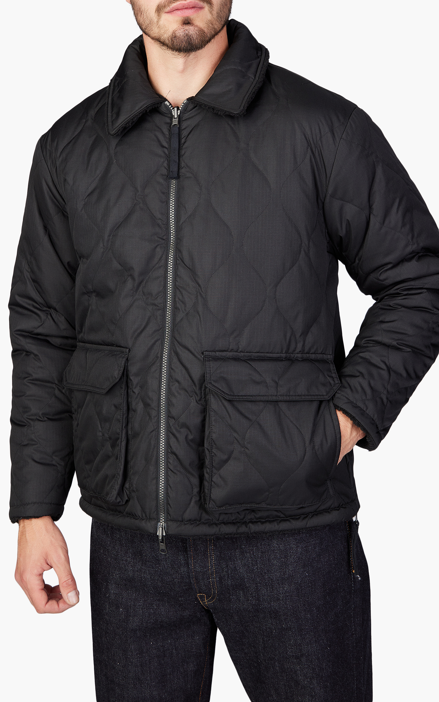 Taion Reversible Military Down Jacket Black/Black | Cultizm