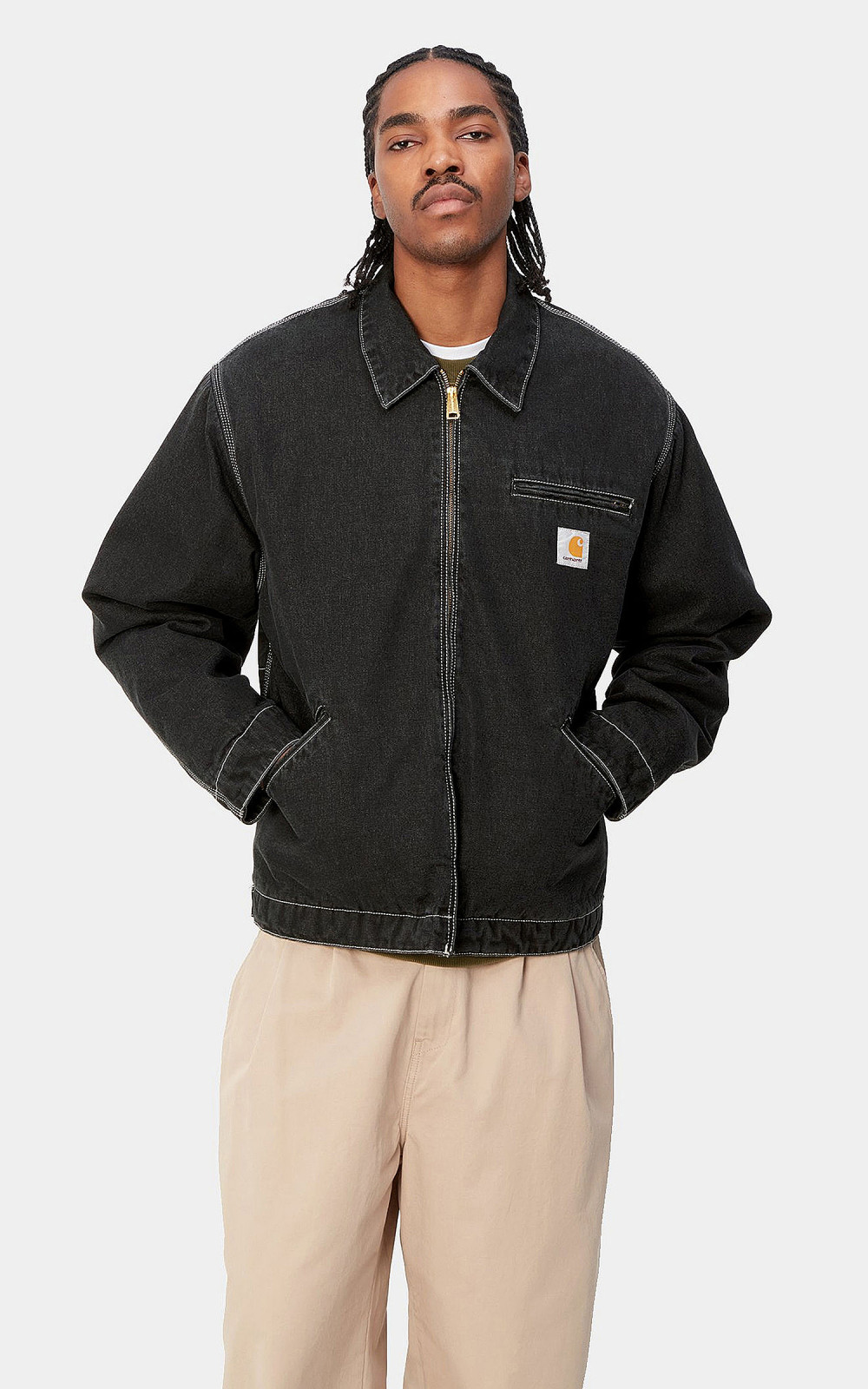 Carhartt WIP OG Detroit Jacket Norco Denim Black Stone Carhartt WIP OG Detroit Jacket Norco Denim Black Stone
