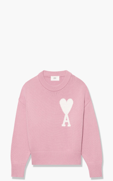 AMI Paris ADC Crewneck Sweater Cotton Pale Pink/White UKS003.016-659