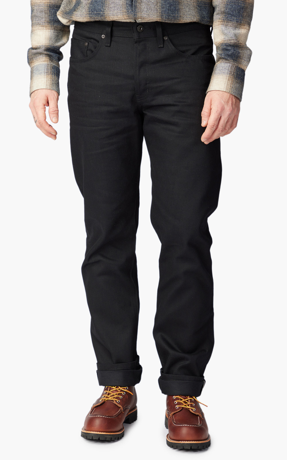 Naked & Famous Denim Easy Guy Solid Black Selvedge Black