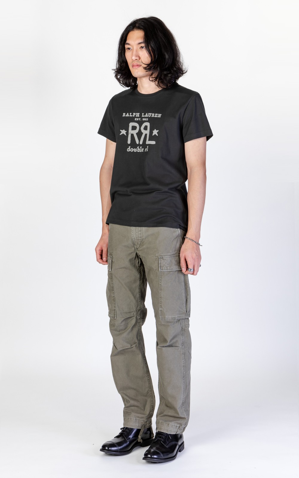 Tシャツ・カットソー     Modern Logo Crewneck Short Sle RRL Logo Crewneck T-Shirt Faded Black | Cultizm