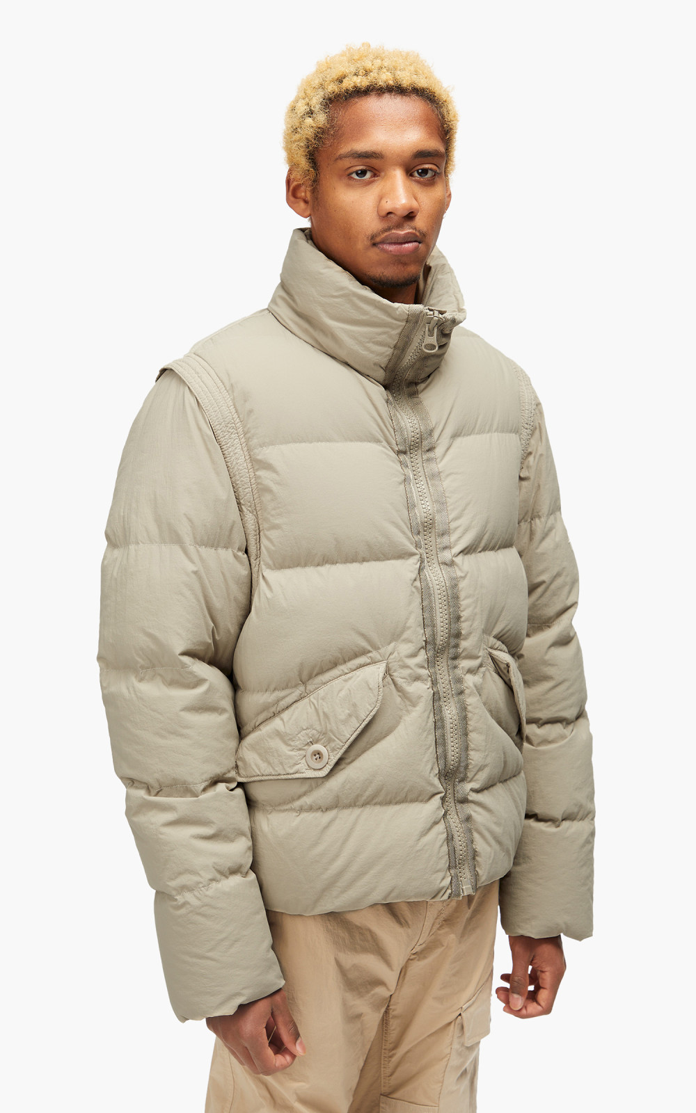 Ten C Austral Down Jacket Vest Taupe | Cultizm