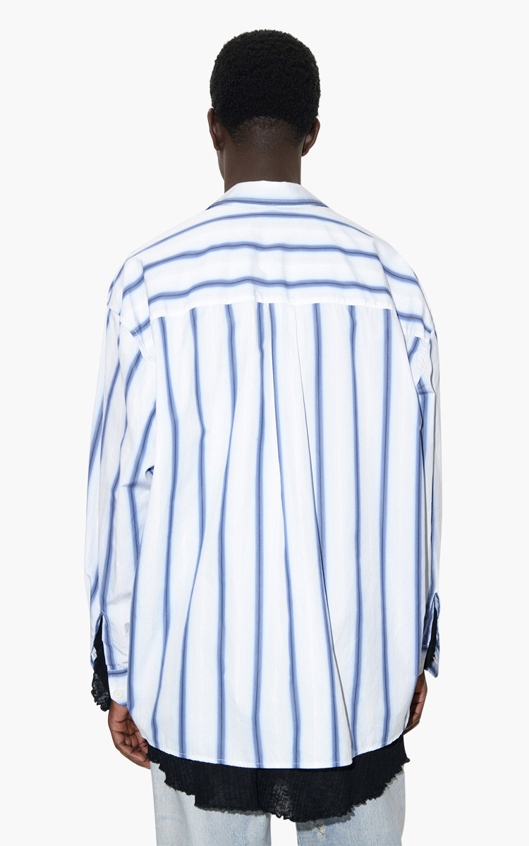 Our Legacy Borrowed Shirt Blue Crypto Stripe | Cultizm Our Legacy Borrowed Shirt Blue Crypto Stripe | Cultizm